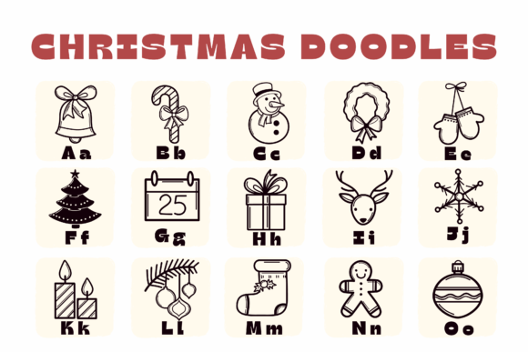 Christmas Doodles Font - Preview 1