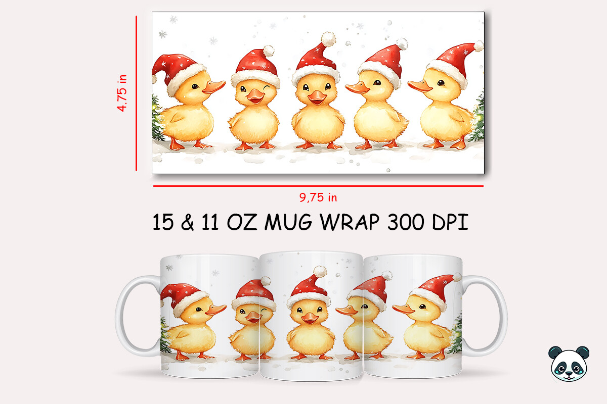 Christmas Duck Mug Wrap Graphic by Pandastic · Creative Fabrica