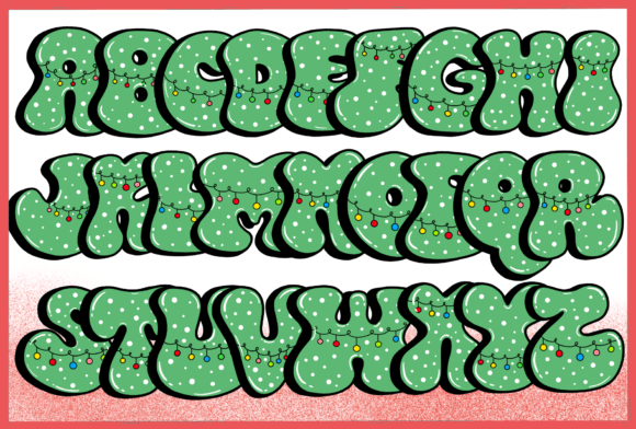 Christmas Groovy Light Font PNG with transparent background - Preview 2