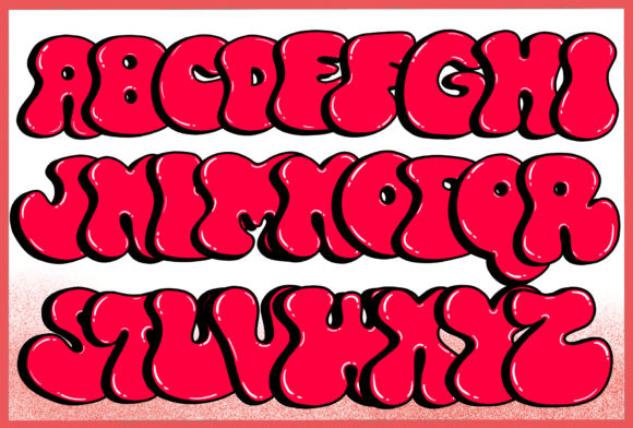 Christmas Groovy Light Font PNG with transparent background - Preview 3