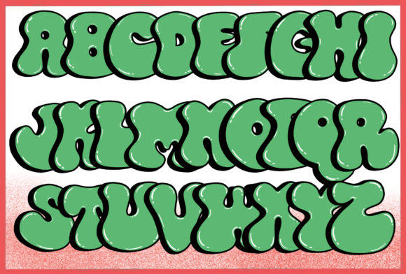 Christmas Groovy Light Font PNG with transparent background - Preview 4
