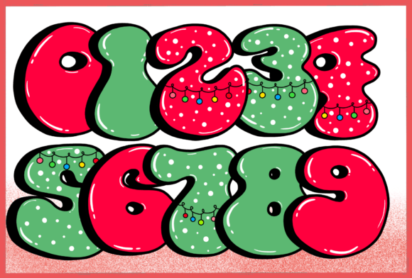Christmas Groovy Light Font PNG with transparent background - Preview 5