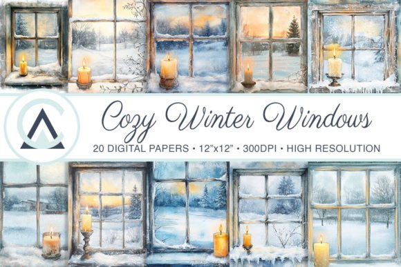 Cozy Christmas Winter Window Backgrounds