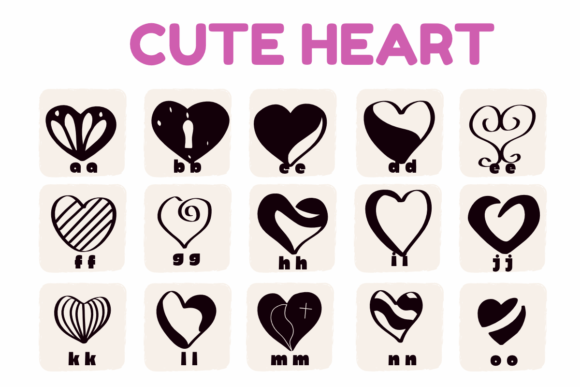 Cute Heart Font - Preview 1