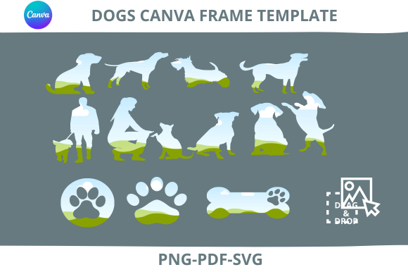 Dog Canva Template Drag and Drop Images