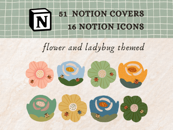 Flower and Ladybug Notion Icons