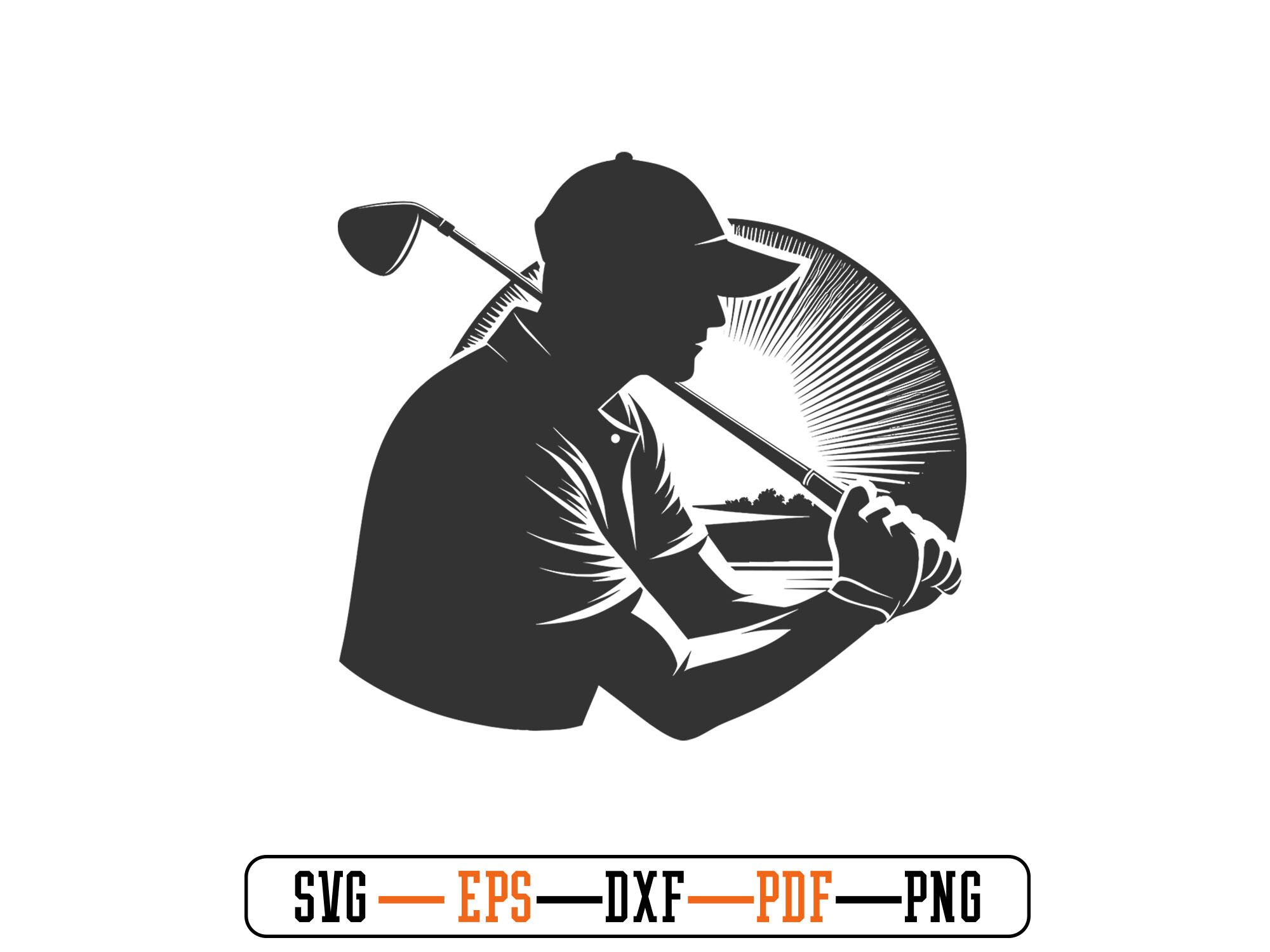 Golf Playing Svg Silhouette Vector File Graphic by CraftPioneer ...