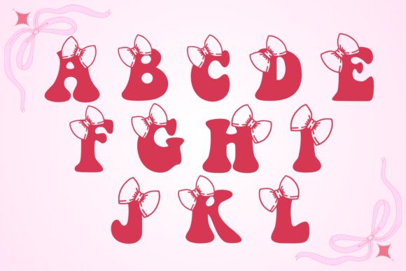 Groovy Bow Font PNG with transparent background - Preview 1