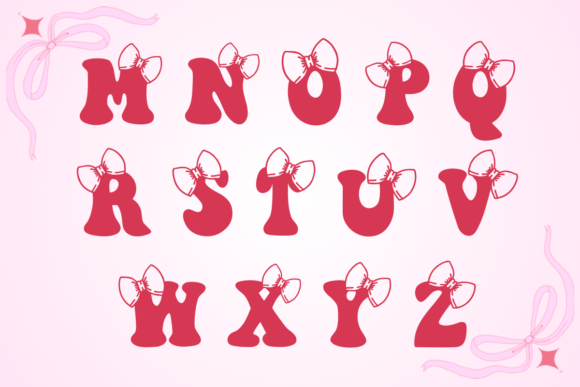 Groovy Bow Font PNG with transparent background - Preview 2
