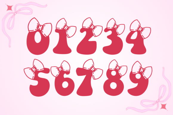 Groovy Bow Font PNG with transparent background - Preview 3