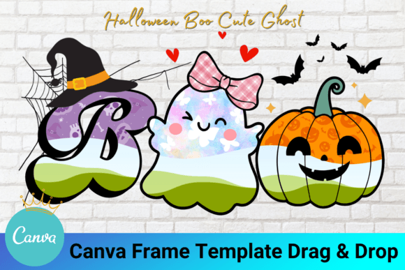 Halloween Boo Cute Ghost Canva Frame