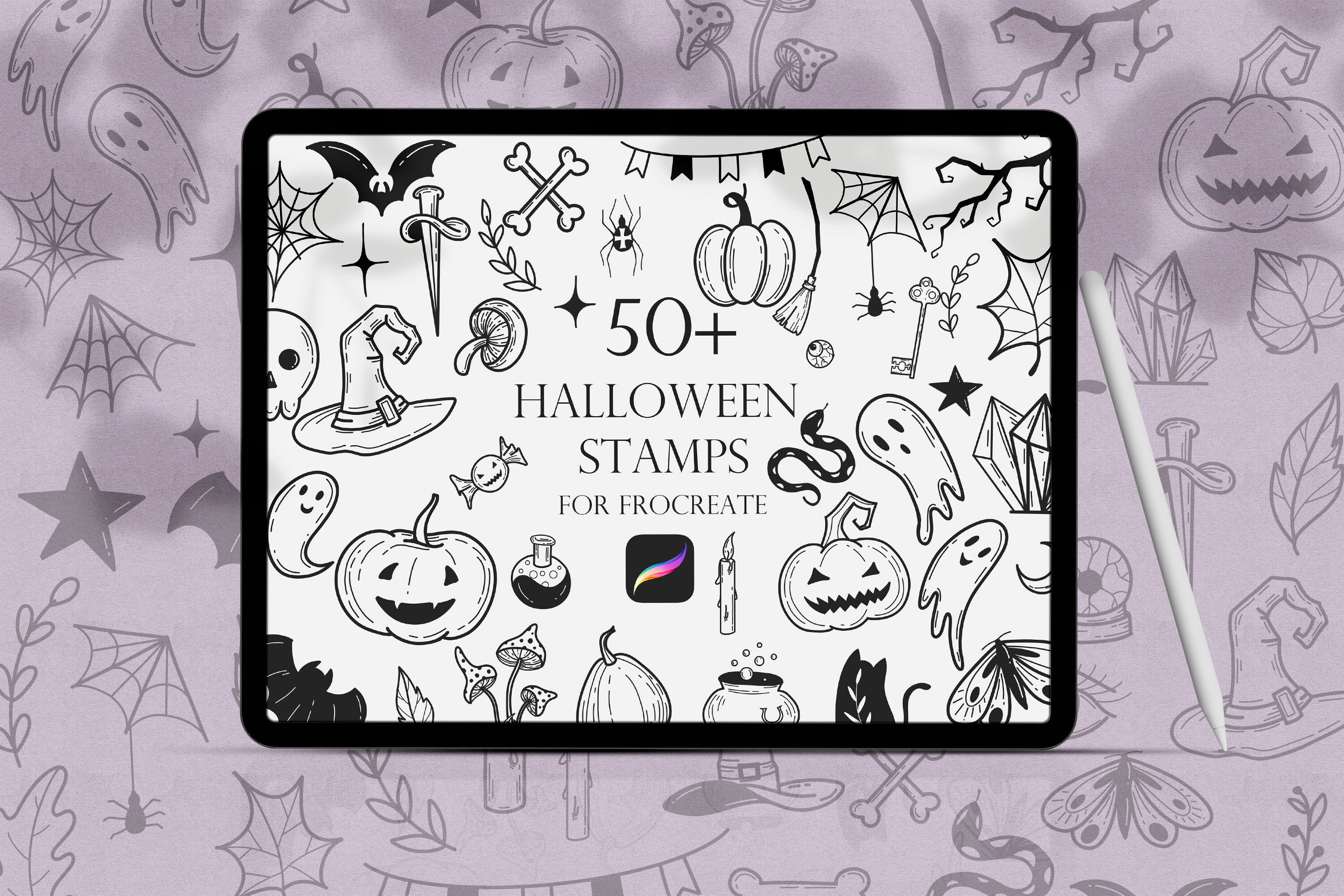Halloween Procreate Stamps Graphic by DervikArtStore · Creative Fabrica