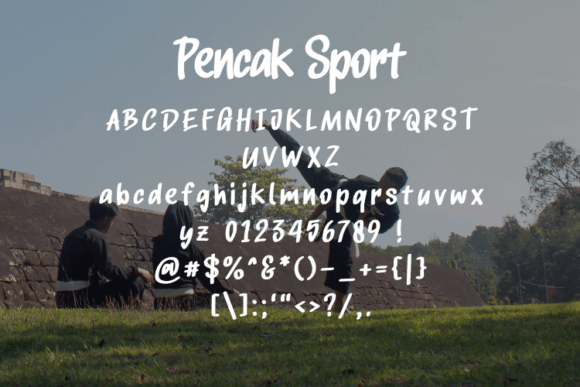 Pencak Sport Font PNG with transparent background - Preview 1