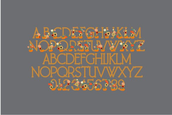 Pumpkin Posies Font PNG with transparent background - Preview 1