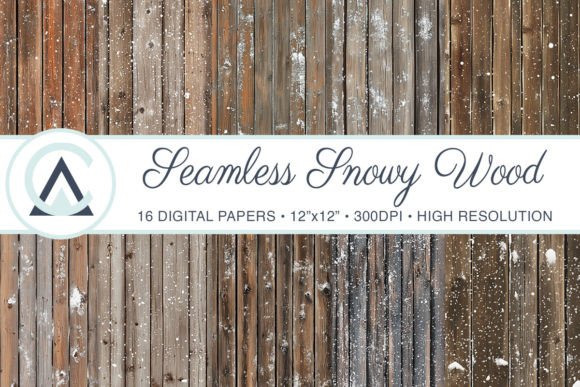 Seamless Snowy Wood Winter Backgrounds