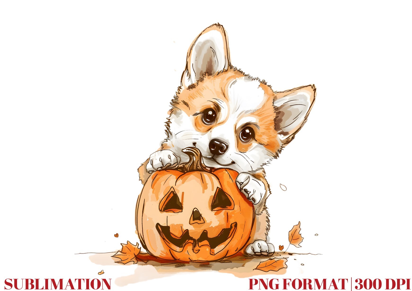 Spooky Corgi Dog with Pumpkin Graphic by Mirawillson · Creative Fabrica