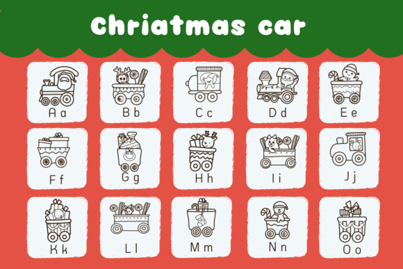 Chriatmas Car Font PNG with transparent background - Preview 1