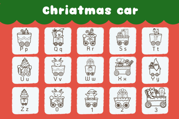 Chriatmas Car Font PNG with transparent background - Preview 2