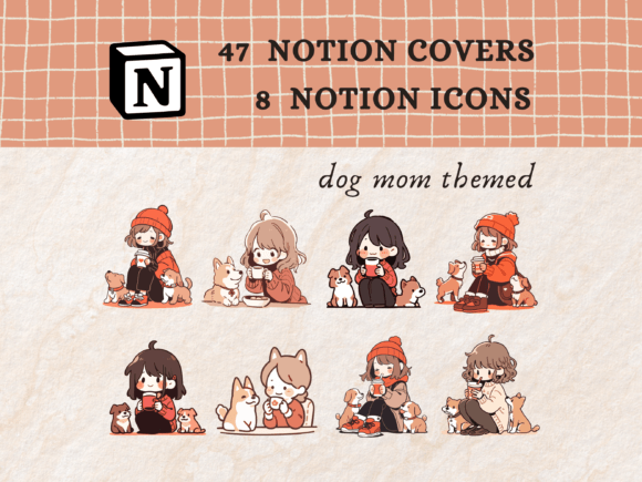 Dog Mom Notion Icons, Notion Covers