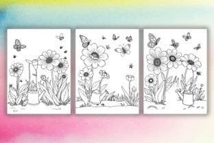 Flower Garden Coloring Page for Kids Graphic by Design Point · Creative ...
