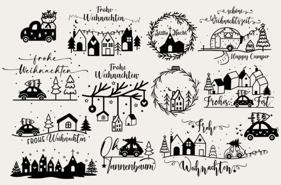 German Christmas Svg ,Frohe Weihnachten