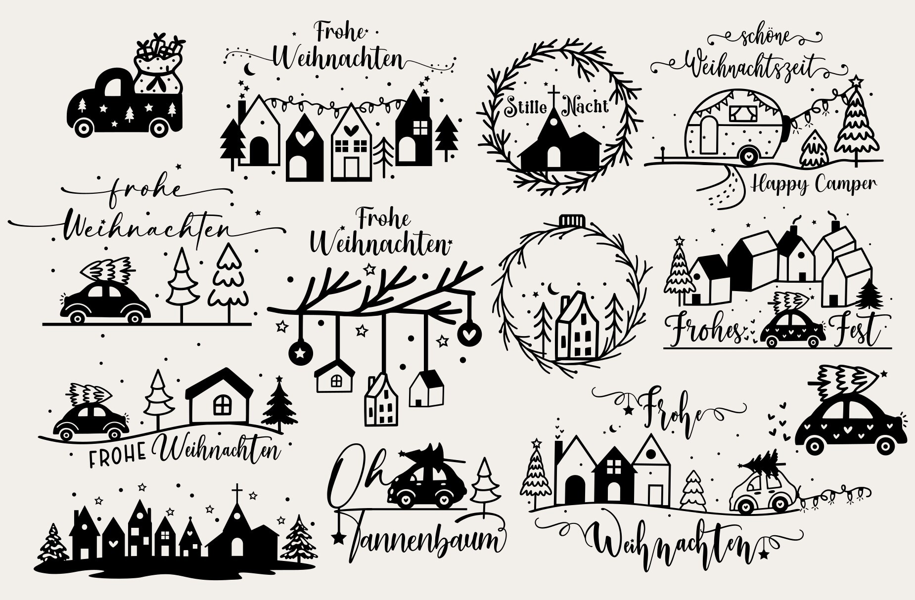 German Christmas Svg ,Frohe Weihnachten