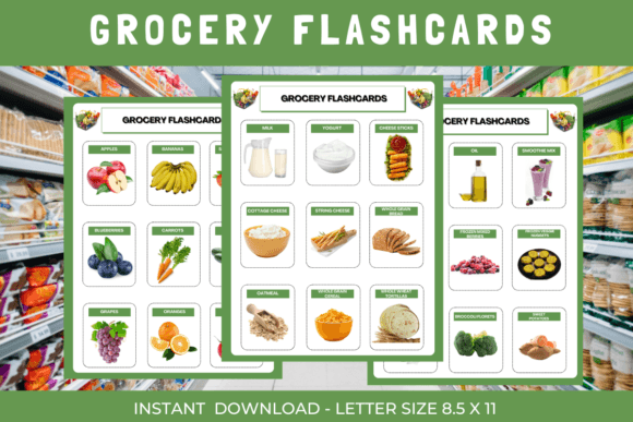 Grocery Store Montessori Flashcards Set