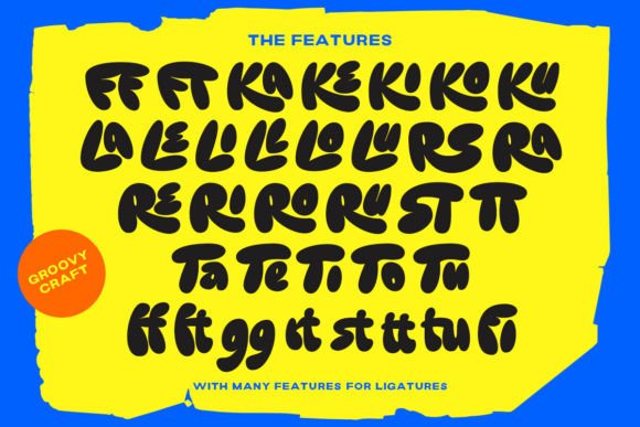 Groovy Craft Font PNG with transparent background - Preview 2