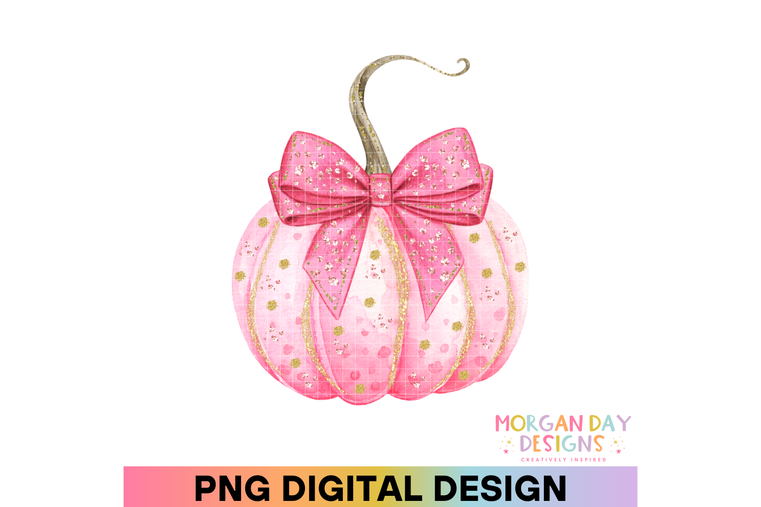 Preppy Pink Pumpkin Coquette Bow PNG Graphic by Morgan Day Designs ...
