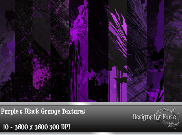 Purple & Black Grunge Textures