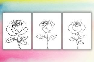 Rose Coloring Page for Kids Graphic by Design Point · Creative Fabrica