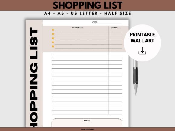 Shopping List Template, Grocery List