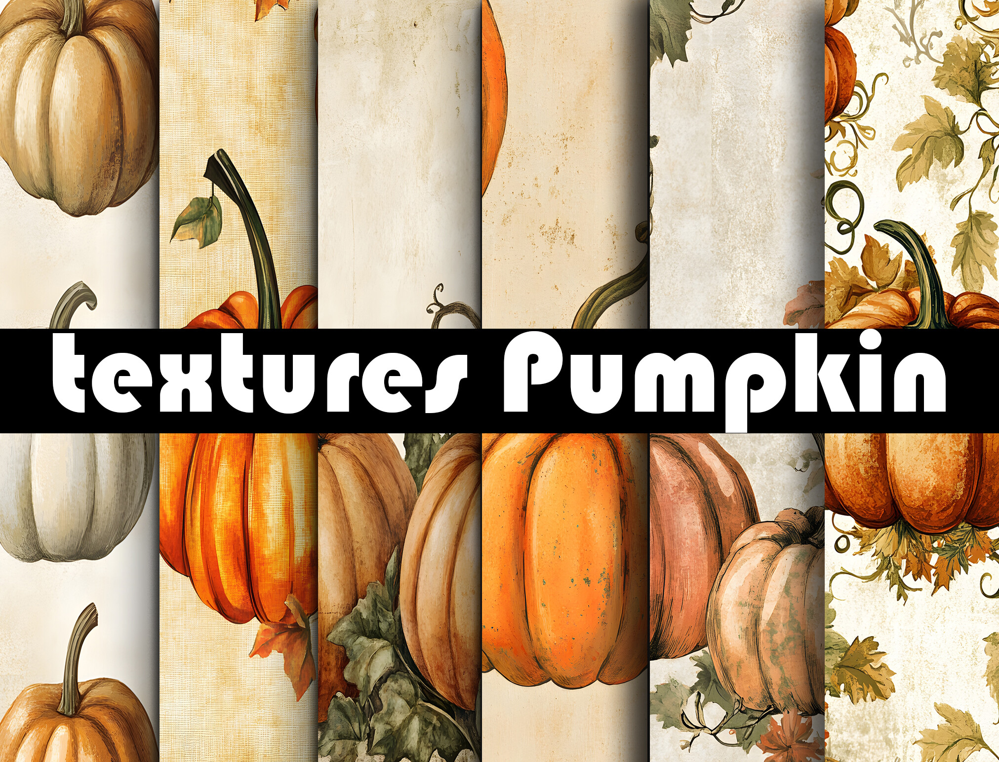 Vintage Pumpkin Digital Paper Graphic by Attractions Artist · Creative ...