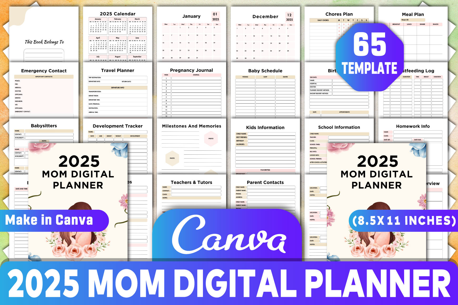 2025 Mom Digital Planner Graphic by KDP GRAVITY · Creative Fabrica