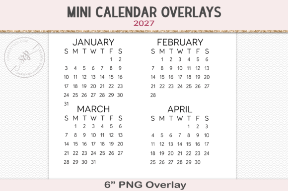 2027 Calendar PNG Overlay