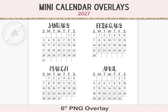 2027 Calendar PNG Overlay