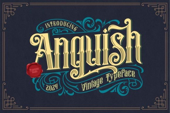 Preview specimen of Anguish blackletter font