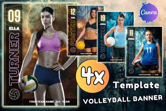 Canva Volleyball Banner Template Poster