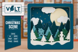 Cute Christmas Scene 3D Multilayer SVG Graphic by VOLT_DESIGN ...