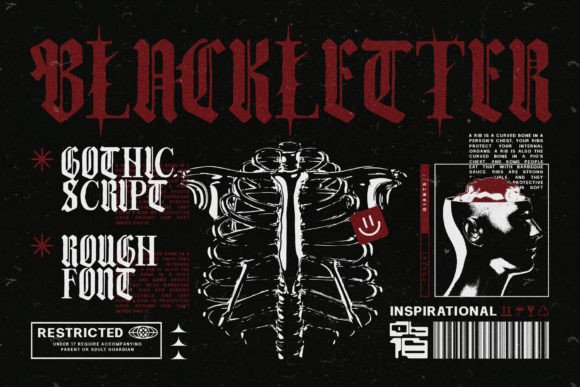 Dark Brutal Font PNG with transparent background - Preview 4