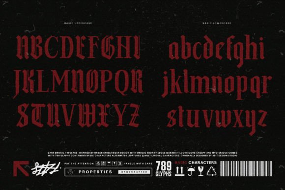 Dark Brutal Font PNG with transparent background - Preview 5