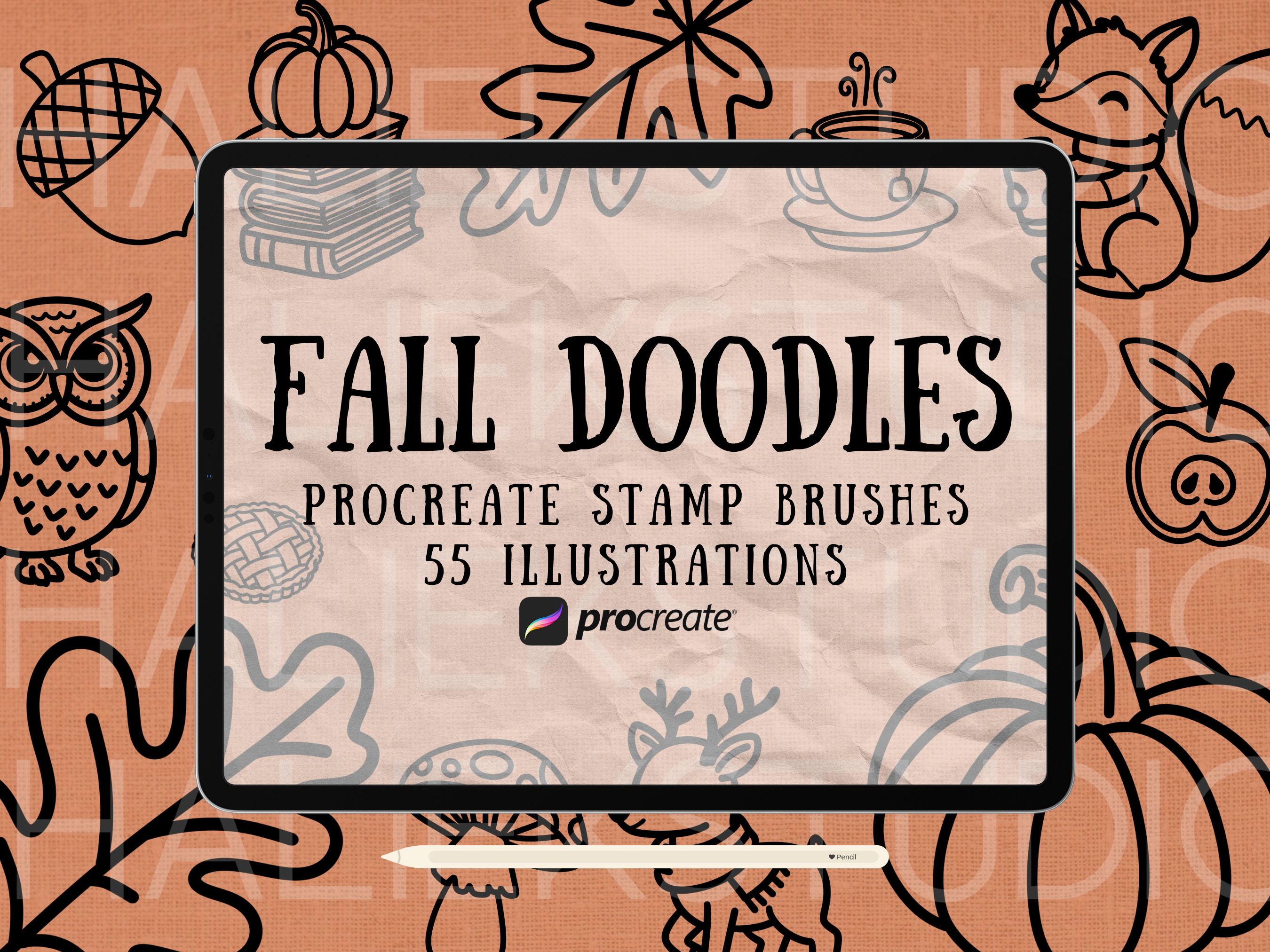 Fall Doodle Procreate Stamps Brush Set Graphic by HalieKStudio ...