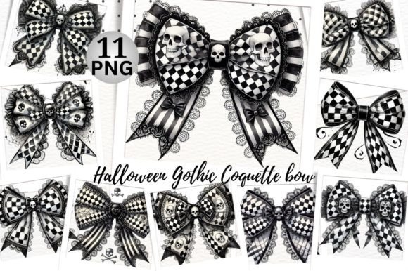 Halloween Gothic Coquette Bow Clipart Graphic by WaterColorArch ...