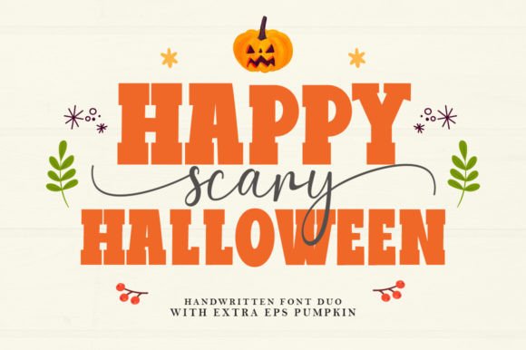 Hello Pumpkin Duo Font PNG with transparent background - Preview 1