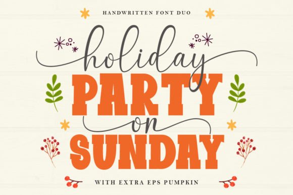 Hello Pumpkin Duo Font PNG with transparent background - Preview 2