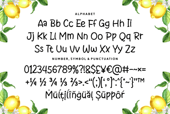 Lemon Quince Font PNG with transparent background - Preview 4
