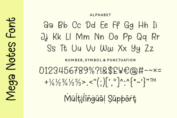 Mega Notes Font font preview - 3