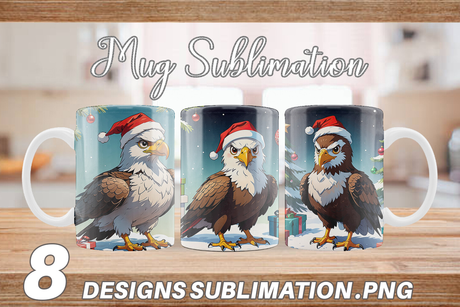 Mug Wrap Christmas Eagle Graphic by Artnoy · Creative Fabrica