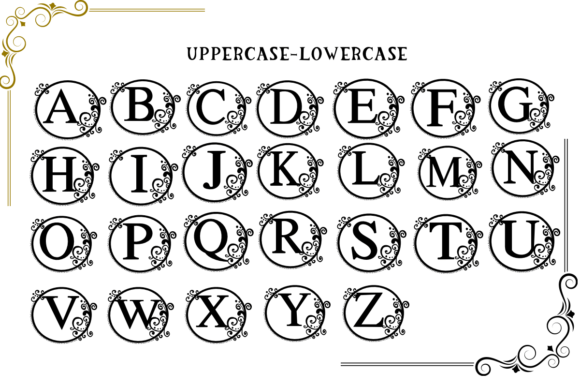Old English Monogram Font PNG with transparent background - Preview 1