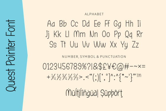 Quest Pointer Font PNG with transparent background - Preview 3